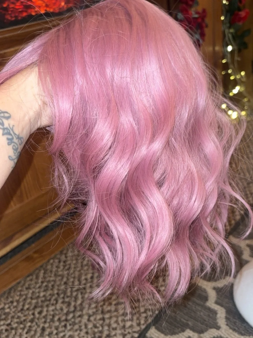 Red short wavy